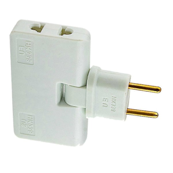 Roterande EU-kontaktadapter 3-i-1 Roterbart Uttagsförlängare 180 Graders Mini Uttagsadapter, vit Zekai