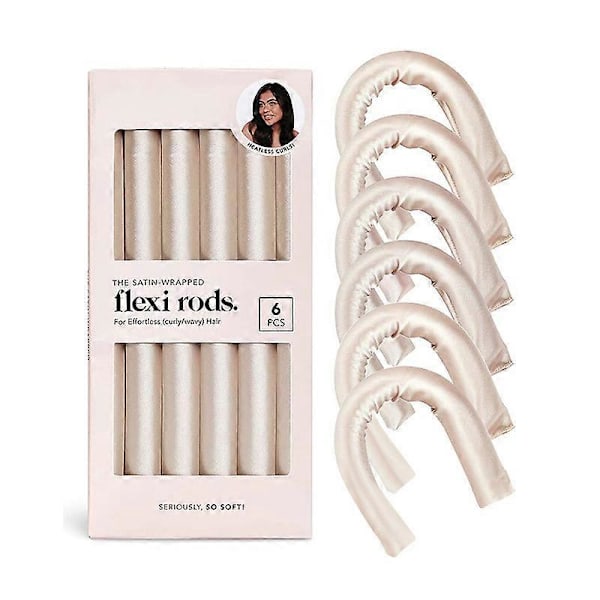 Kitsch No Heat Curlers - Satinbeklædte krøller uden varme til krøller natten over ZD B2 Hvid