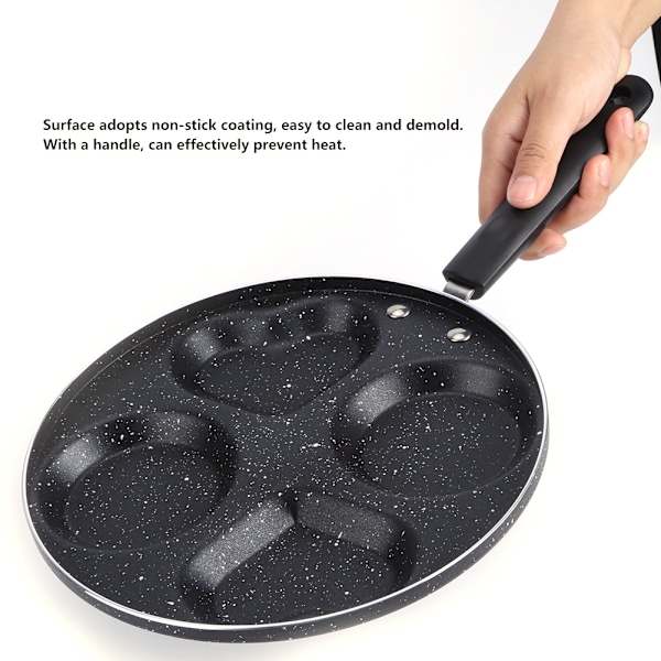 Multifunktionel firehuls morgenmadsstegning pande non-stick stegepande køkkenredskaber 24,5 cm