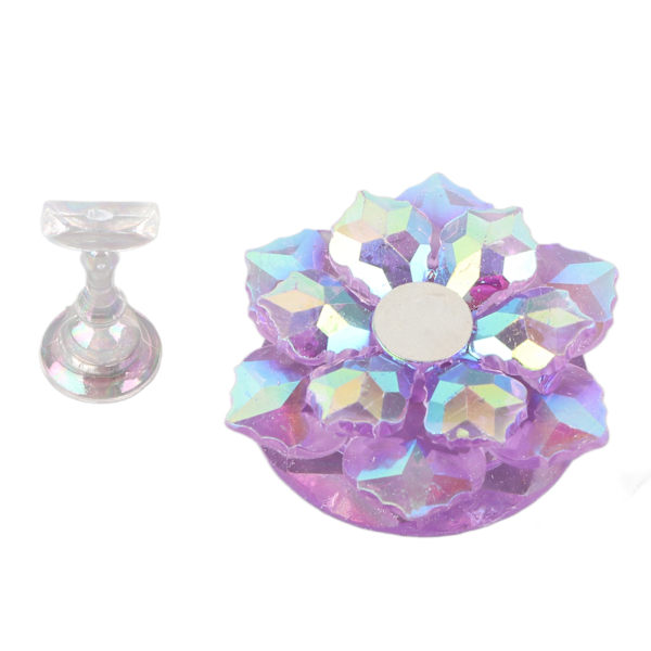 Holder til neglespidser DIY Magnetic Nail Practice Display Holder til False Nail Tip Manicure Tool Lilla