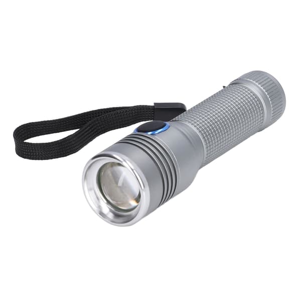 LED-taskulamppu teleskooppinen zoom-suojaustoiminto alumiiniseosrunko 2000LM zoom-taskulamppu harmaa