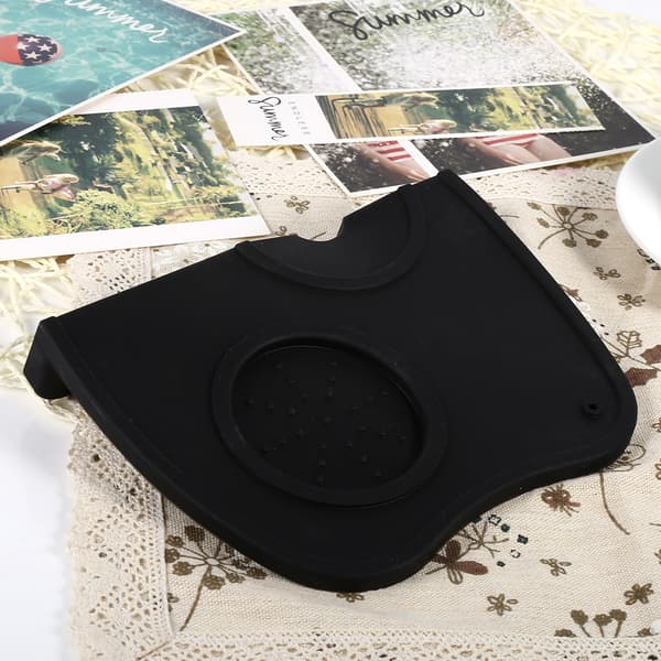 1x Anti-slip Espresso Kaffe Tamper Tamping Holder Silikone Måtte Pad (Sort)