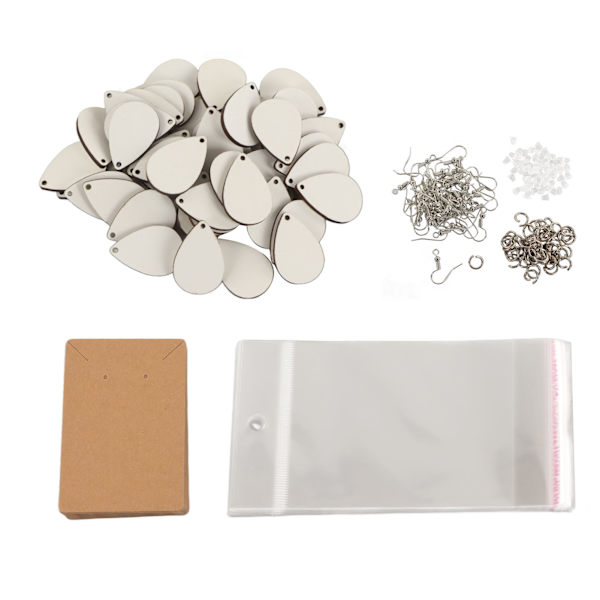 Sublimering Örhängen Blanks Set 250 Styck Vattendroppar Örhängen Örhänge Örhänge Kartong Thermal Transfer Örhängen Set