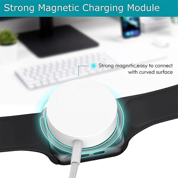 6ft USB Magnetisk Laddningskabel - Vit | Allt-i-ett-laddningsbas