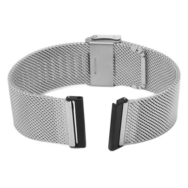 Klockarmband 24mm i rostfritt stål, justerbart mesh-armband för Suunto Spartan HR 7/D5i Sliver