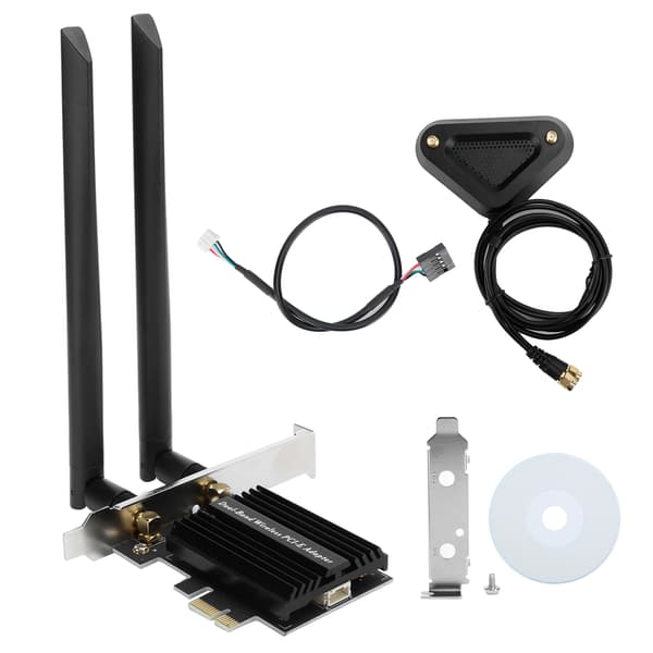 Nätverkskort stationär dubbelbandsadapter med 8DB antennförlängningskabel AX3000 PCI-E