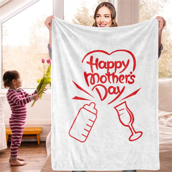 Glad mors dag filtmaskin tvättbar mysig filt för soffa säng kontor alla årstider BL320 150x200cm