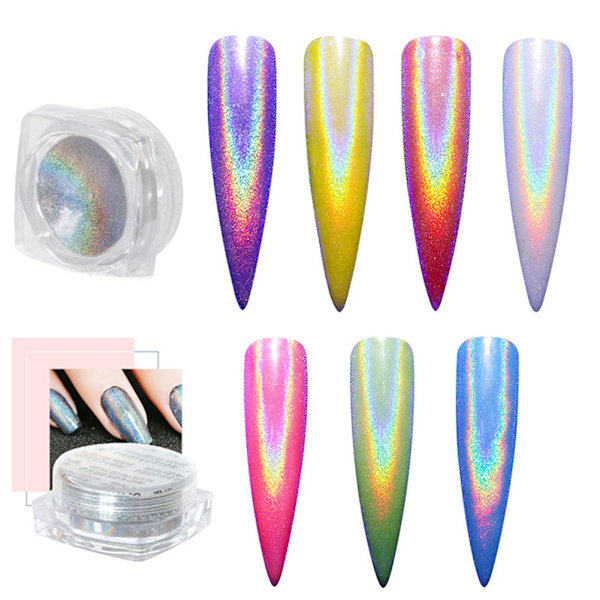 Neglekunst Krom Pigment Dekorationspulver Manicure Glitter Spejlpulver