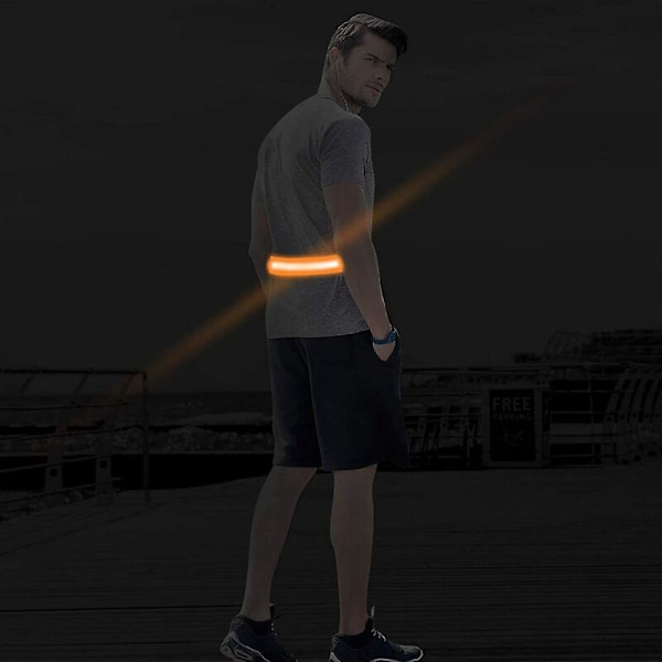 6 stk. Refleksbånd Reflekterende sikkerhedssele Lys PT Bælte Høj Synlighed Refleksbælte til Arm, Håndled, Ankel, Ben Løb (Orange, Grøn)