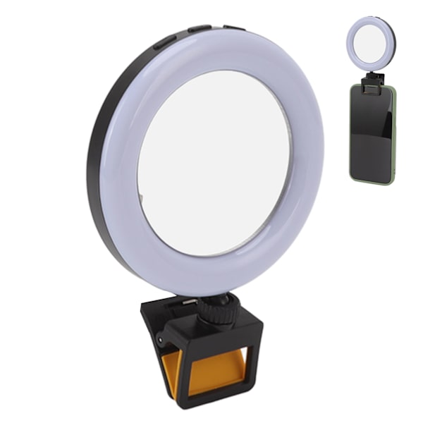 Ladattava kannettava selfie-rengasvalo USB-latauksella Mini-selfie-rengasvalo älypuhelimelle ja matkapuhelimen valokuvaamiseen