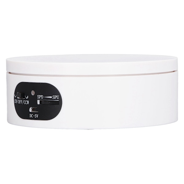Roterende displaystand 5,5 lb bæreevne 360 graders fotografering drejeskive Stik i batteri knap hastighedskontrol Hvid 16cm/6,3in