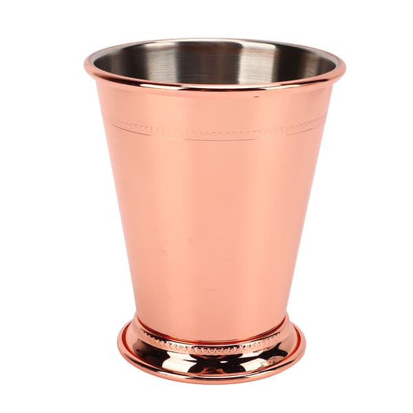 Julep Cup Rustfritt Stål Elegant Retro Høy Stabilitet Perlet Mint Julep Cup for Hjem Rose Gull