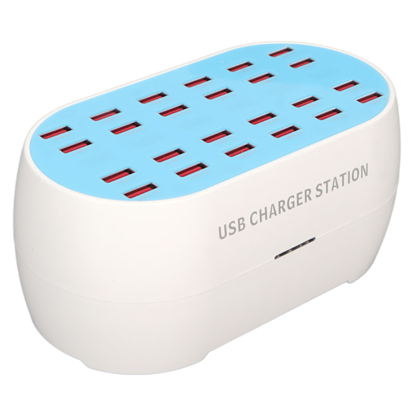 USB-ladestasjon 160W 24 porter Smart Chip Multippel USB-skrivebordslader for hotellbutikkskole 100‑240V EU-plugg