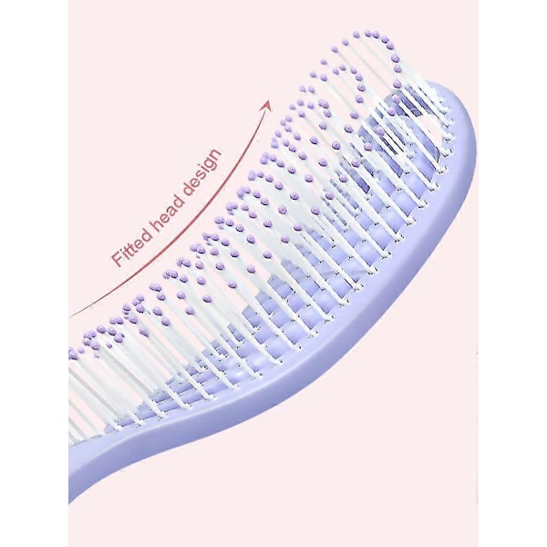 Bärbar Avslappnande Elastisk Massageborste Oval Hårkam för Skalpmassage Salong Stylingverktyg Enfärgad SZ50-Rosa