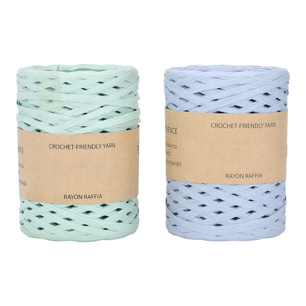 2 ruller raffia-bånd 164 meter DIY håndværk raffia garn miljøvenligt bionedbrydeligt genanvendeligt raffia-garn til hat håndtaske
