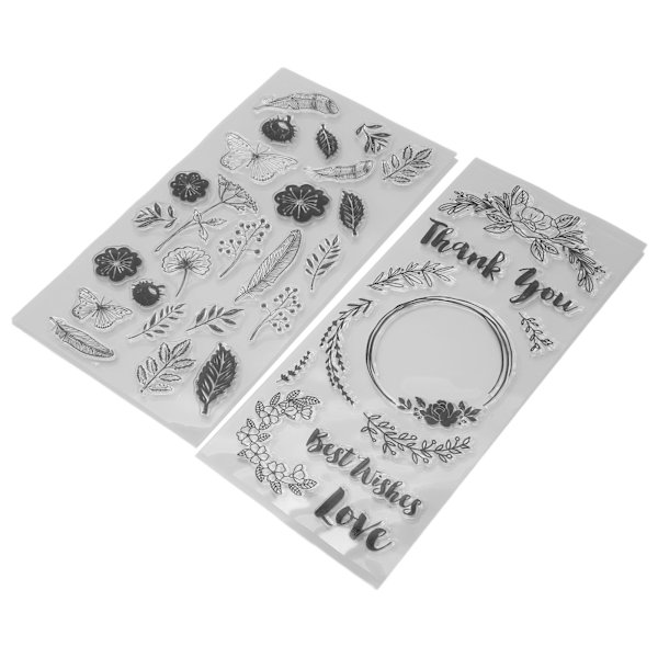 2 stk. Plantebutterfly Stempler Klart Tryk Silikone DIY Kombinationskortfremstilling Stempler Dekorative Stempler