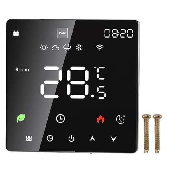 16A Smart Termostat LCD Farve Touchscreen PC Programmerbar Elektrisk Varmetermostat til Hjem Hotel Kontor AC 90 til 240V WiFi