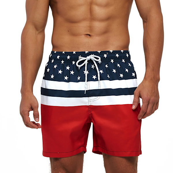 Snabbtorkande badshorts för män - Amerikansk flagga