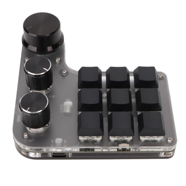 Programmerbart makrotastatur 9 taster 3 drejeknapper USB Bluetooth-forbindelse OSU Gaming-tastatur til kontor, musik og medier