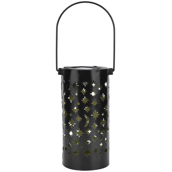 Udendørs Have Terrasse Jern Hul LED Solcellelampe Vandtæt Landskabslys (Stjerne Måne Lys)