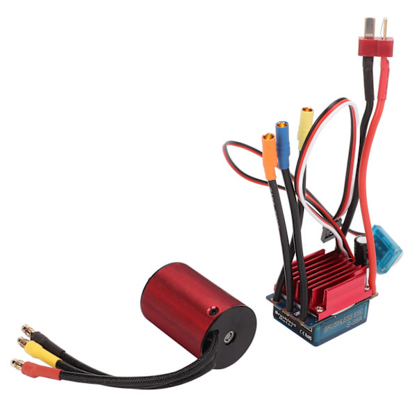 Børsteløs motor ESC CNC-bearbeiding aluminiumlegering 3800KV børsteløs motor 35A børsteløs ESC for 1/14 1/16 RC-bil
