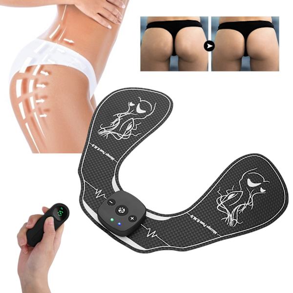 Trådlös EMS Hip Trainer Fjärrkontroll Smart Buttock Lifting Massage Stimulator Svart