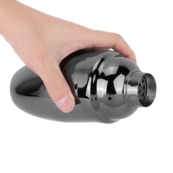 Moderne Cocktail Shaker i rustfrit stål, rysteværktøj, barudstyr, tilbehør, sort