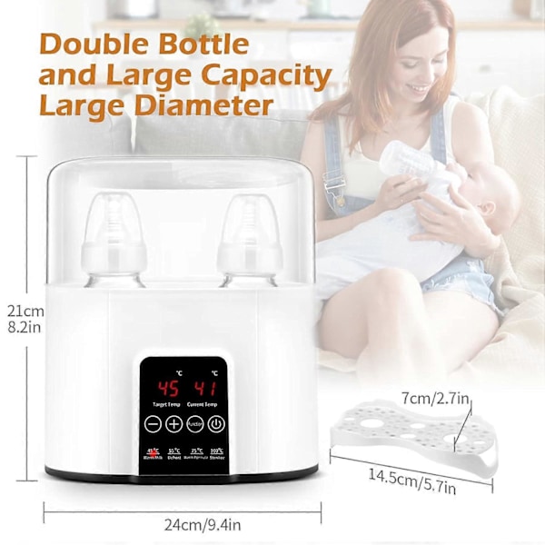 Flaskevarmer 4-i-1 Rask Baby Melkevarmer og Sterilisator med LCD/Timer, Varmer -GSL