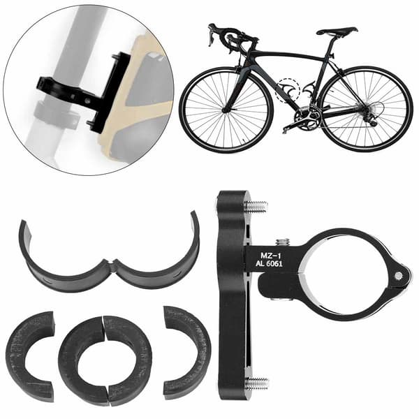 Udendørs Cykel Vandflaskeholder Adapter CNC Aluminiumlegering Kopholder Adapter Base Sort