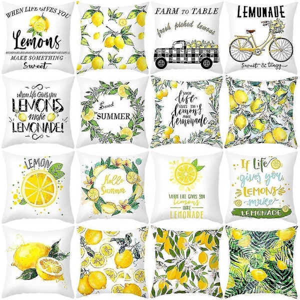 45x45cm Citron Apelsin Tryck Prydnadskudde Kuddfodral Hem Soffa Säng Dekor2