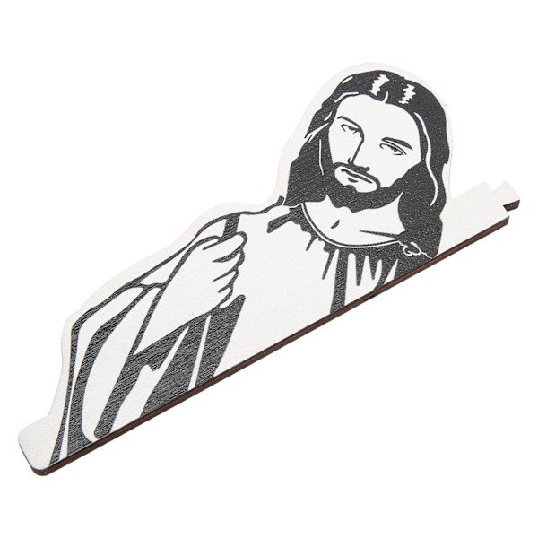 Jesus I Saw That Door Sitter Trä Släta ytor Jag såg den där skylten Dörrkarm Skyltdekoration för Spegel Sovrum Svart Vit Vänster