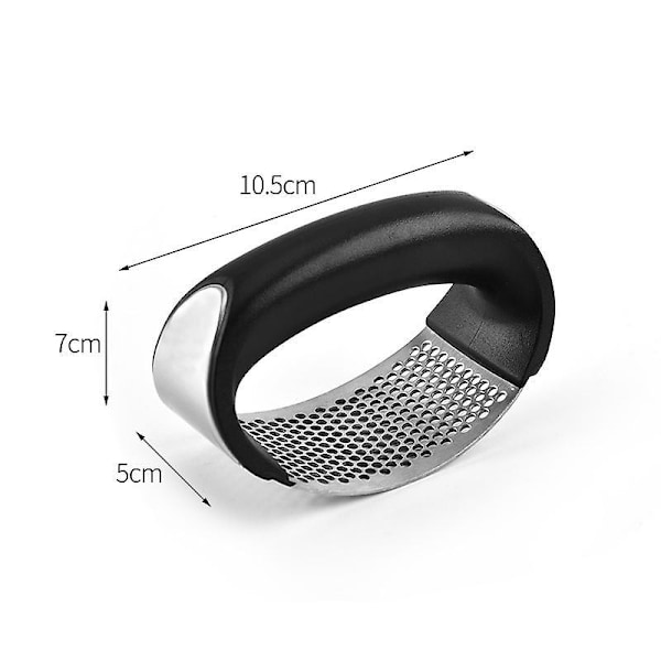 Håndtak for hvitløkspresse i rustfritt stål med ergonomisk håndtak og silikon-skreller