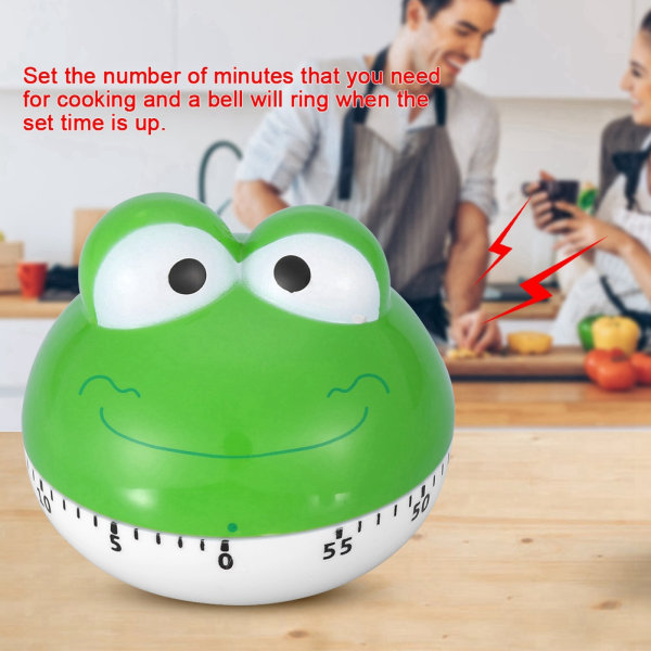 Mekanisk matlagningstimer Manuell djurformsräknare för kökets timingverktyg (Green Frog)