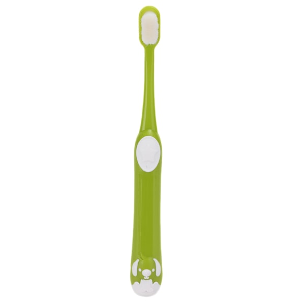 Barntandborste Tecknad Soft Safe Silikon Baby Oral Dental Cleaner Tandborste Grön