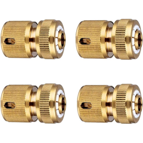 Messing Slange Hurtigkoblinger, 13 mm (1/2') og 15 mm (5/8\") Slangekobling - Pakke med 4