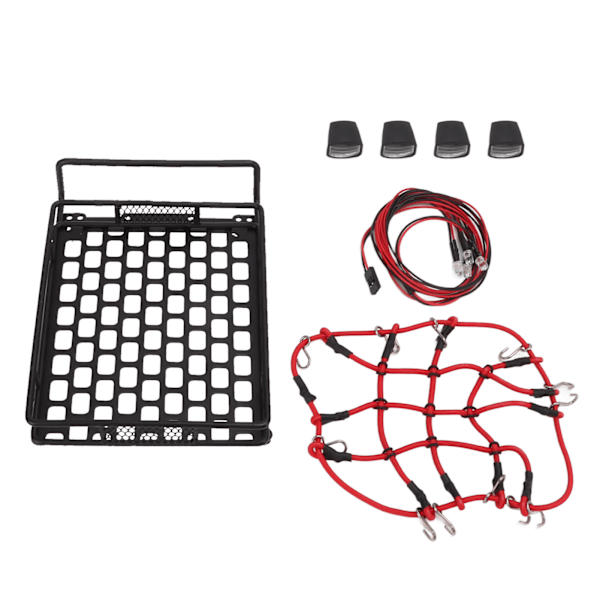 RC-takräcke, mycket simulerat lättvikts RC-bilbagagehållare med LED-lampor för 1/10 1/12 1/14 RC-bilar rombformad lampa