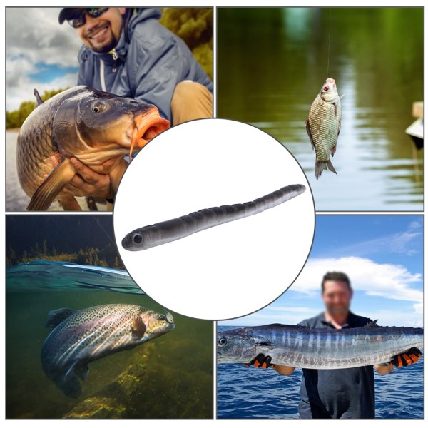 Silikon, kunstig orm, meitemark, myk fiskelokk Agn, fiskeutstyr (10 stk, 1,7 g, 9 cm)