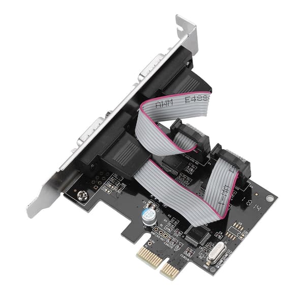 PCI-E till RS232 2 portars seriell portomvandlare PCI Express Controller Adapter Expansionskort