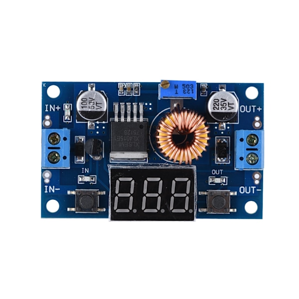 5A 75W DC-DC Justerbar Steg-ned Modul Spenningsregulator LCD-skjerm