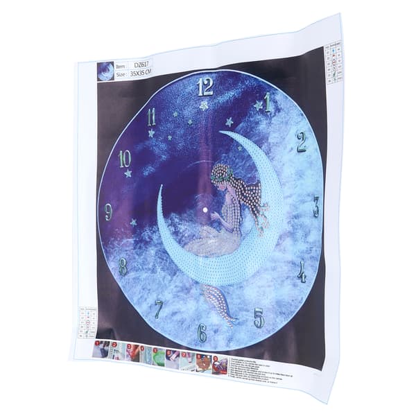 DIY Strassmålning Sovande Stjärnhimmel Klockor Mönster Kristallbroderi Bild Dekorationskit