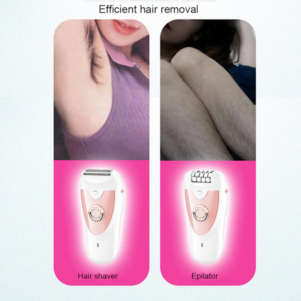 2 i 1 elektrisk hårbarbermaskine til kvinder Hårfjerningsmaskine Epilator Depilator (EU-stik 110-240V)