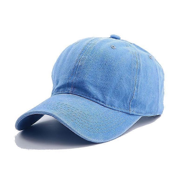 Vasket baseballkasket, vintage almindelig far-kasket til mænd/kvinder, ustruktureret lavprofil denim blank kasket khaki