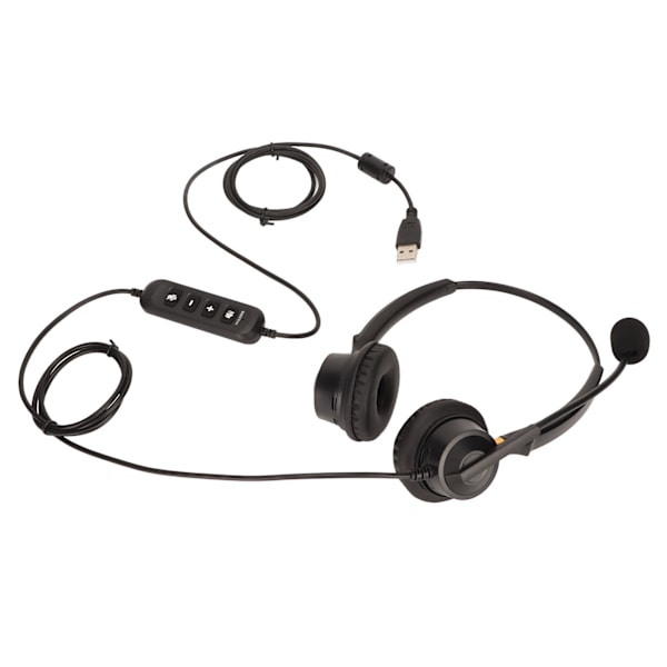 Telefonheadset ENC aktiv brusreducering dubbla öronvolym justerbar mute-kontroll USB affärsheadset