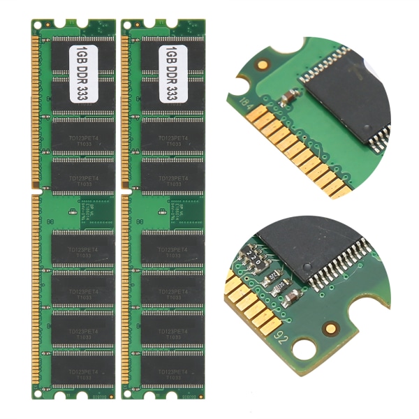 2 kpl muistimoduuli pöytätietokone Kaksipuolinen 16 Grain DDR 1GB 333MHZ PC&#8209;2700