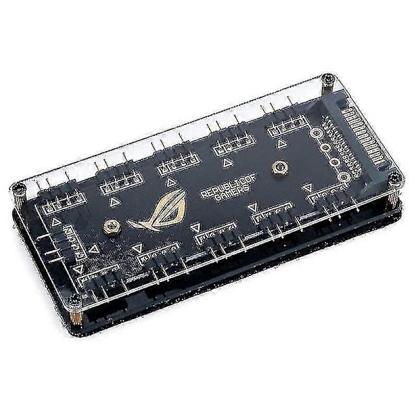 5V 3-pin RGB LED Splitter 10-port Hub med 50cm 3-pin Förlängningssladd, Perfekt För Många RGB Hao