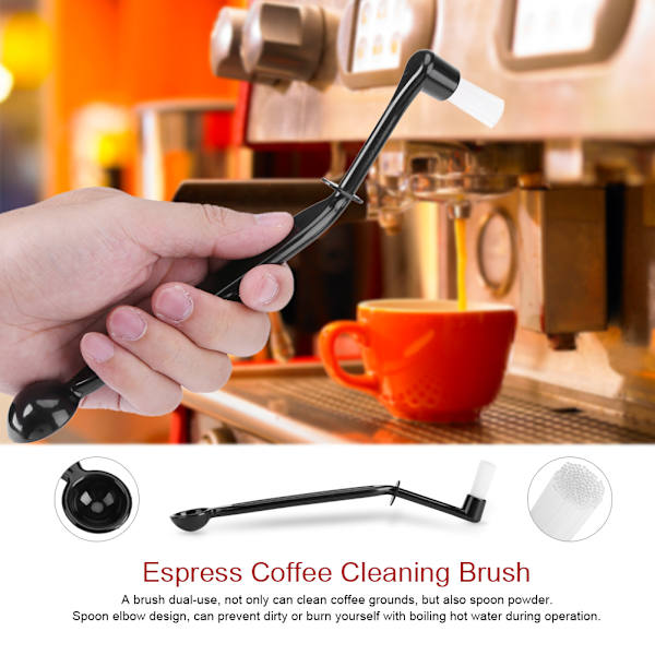 Kaksikäyttöinen Nylon Espress Kahvinkeitin Puhdistusharja Lusikka Machine Group Head Keittiö