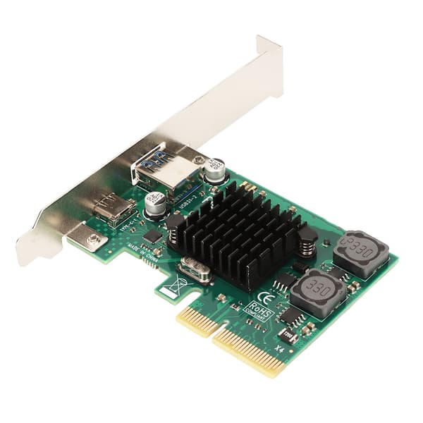PCIE til USB 3.1 udvidelseskort selvforsynende 2 porte 1xUSB C 1xUSB A 10Gbps USB 3.1 Gen 2 PCIE adapterkort