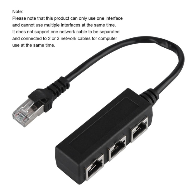 Ethernet-forlengelseskabel-kabel 1 hann-til-3-hun-port overføringskontakt splitter