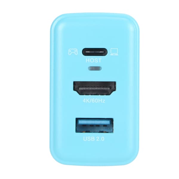 Bärbar dockningsladdareadapter 3 i 1 snabbladdning HD Multimedia Interface PD 65W USB C-laddare för Switch OLED 100‑240V Röd Blå EU-kontakt