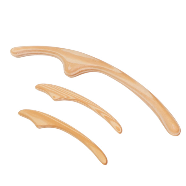 3 stk Cypress Gua Sha-verktøy Muskelavslappende cellulittfjerning Lymfedrenasje-massasjeverktøy for ansikt, armer, ben